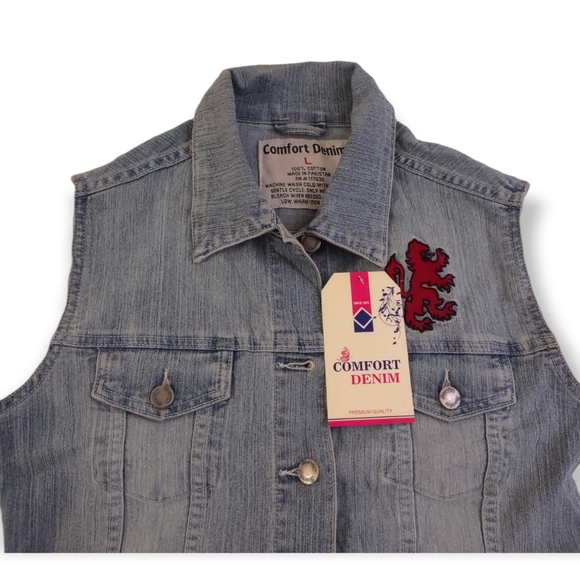 Denim Vest - Light Wash. New, size L - Picture 2 of 5
